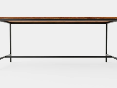 Wilmer Dining Table Wood Black 3D Model
