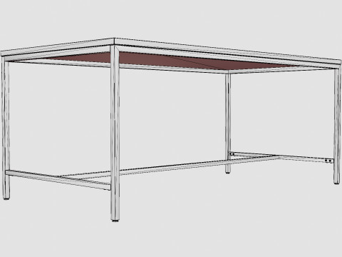 Wilmer Dining Table Wood Black 3D 모델