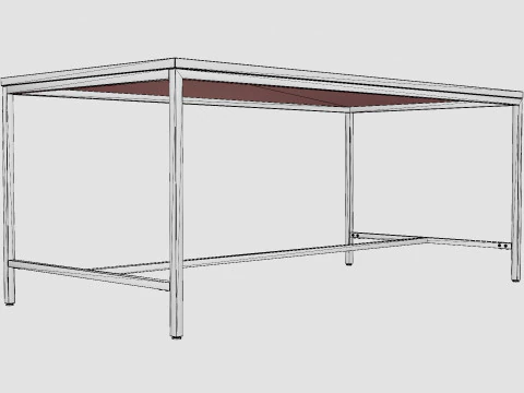 Wilmer Dining Table Wood Black 3D Model