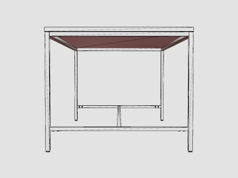 Wilmer Dining Table Wood Black 3D 모델