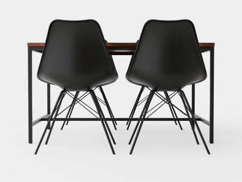 Wilmer Food Group With 4 Shell Chair 3D Model