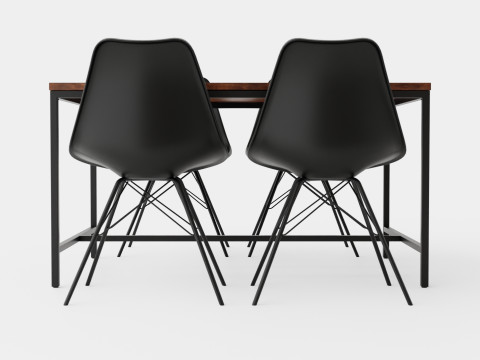 Wilmer Food Group With 4 Shell Chair 3D Model
