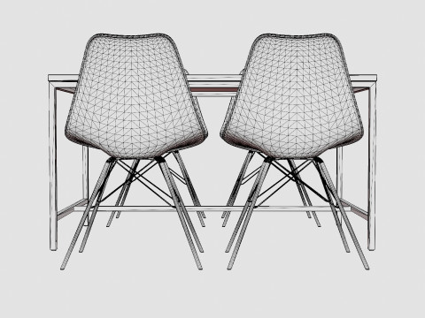 Wilmer Food Group With 4 Shell Chair 3D Model