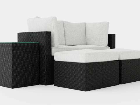 Grupo de Sofás da Zâmbia Modelo 3D