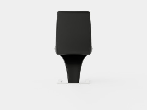 Zion Dining Chair Artificial Leather Black Chrome 3D Model