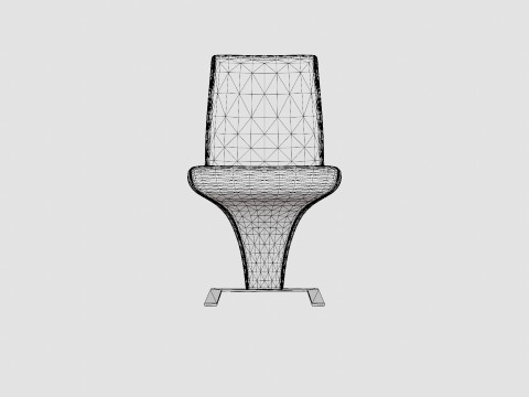 Zion Dining Chair Artificial Leather Black Chrome 3D Model