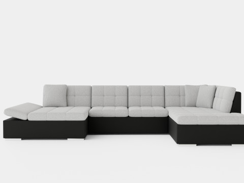 Zumar U Bed Sofa Divan With Storage Left Black Light 3D Model