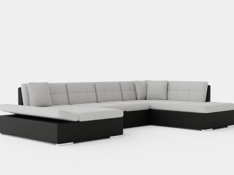 Zumar U Bed Sofa Divan With Storage Left Black Light Model 3D