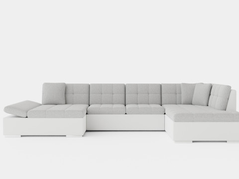 Zumar U Bed Sofa Divan With Storage Left White Light Model 3D