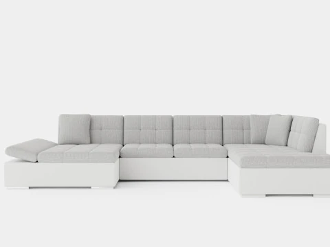 Zumar U Bed Sofa Divan With Storage Left White Light 3D Model