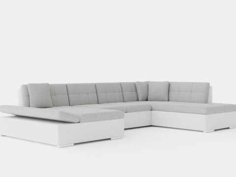 Zumar U Bed Sofa Divan With Storage Left White Light 3D Модель