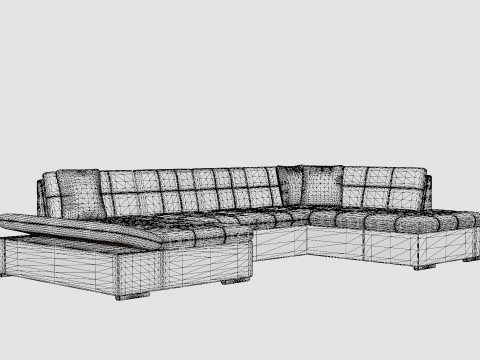 Zumar U Bed Sofa Divan With Storage Left White Light 3D Модель
