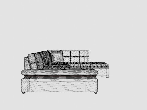 Zumar U Bed Sofa Divan With Storage Left White Light 3D Модель