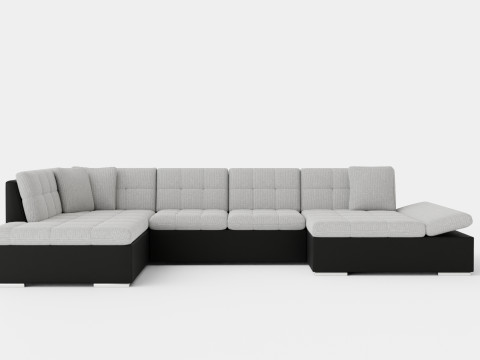 Zumar U Bed Sofa Divan With Storage Right Black Light 3D Модель