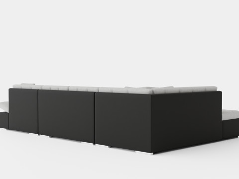 Zumar U Bed Sofa Divan With Storage Right Black Light Model 3D