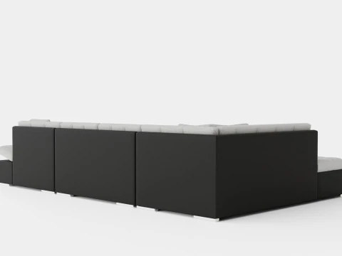 Zumar U Bed Sofa Divan With Storage Right Black Light 3D Model