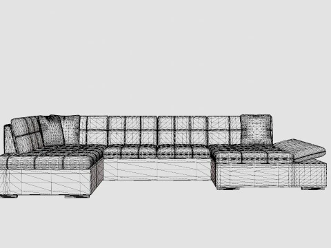 Zumar U Bed Sofa Divan With Storage Right Black Light 3D Model