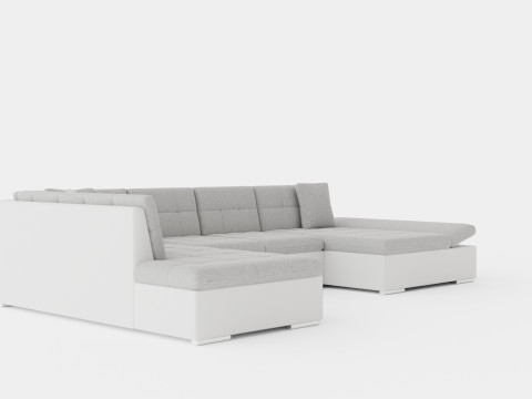 Zumar U Bed Sofa Divan With Storage Right White Light Gray 3Dモデル