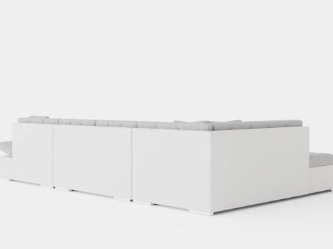 Zumar U Bed Sofa Divan With Storage Right White Light Gray 3Dモデル