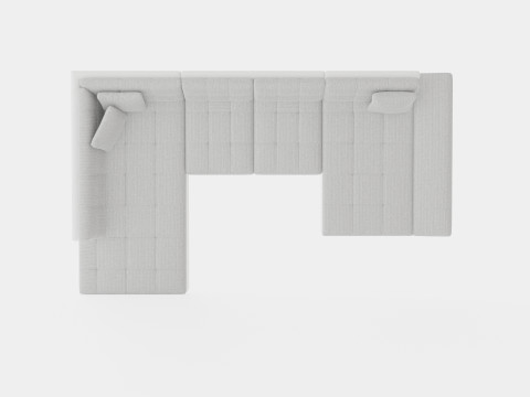 Zumar U Bed Sofa Divan With Storage Right White Light Gray 3Dモデル