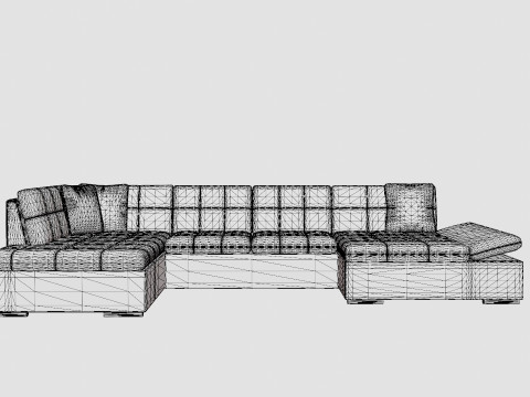 Zumar U Bed Sofa Divan With Storage Right White Light Gray 3Dモデル