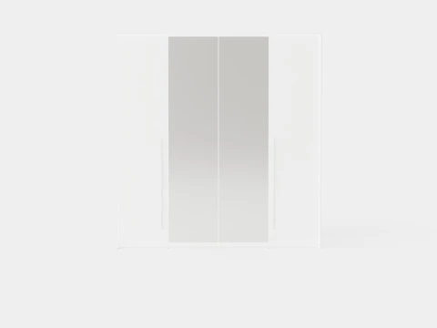 Wardrobe BREMA 210 White Mirror 3D Model