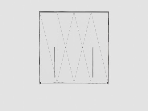 Wardrobe BREMA 210 White Mirror Modelo 3D