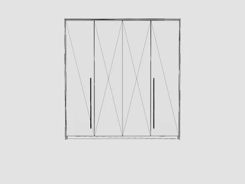 Wardrobe BREMA 210 White Mirror 3D Model