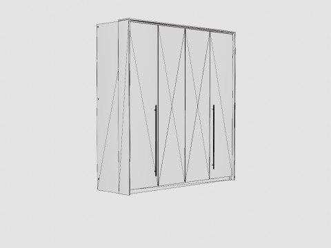 Wardrobe BREMA 210 White Mirror Modelo 3D