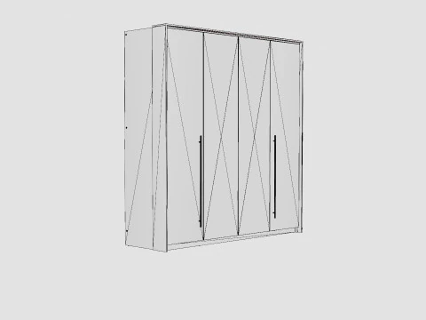 Wardrobe BREMA 210 White Mirror 3D Model