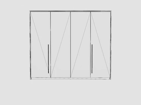 Wardrobe BREMA 256 White Mirror 3D Model