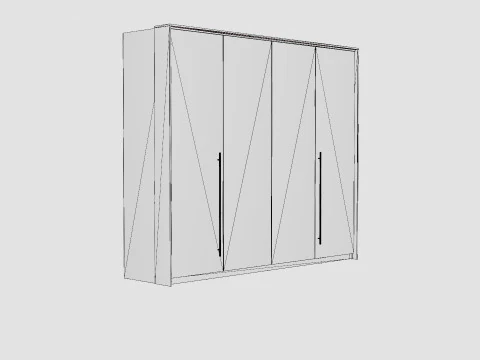 Wardrobe BREMA 256 White Mirror 3D Model
