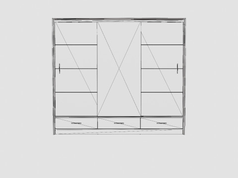 Wardrobe MARSYLIA 255 White Modelo 3D