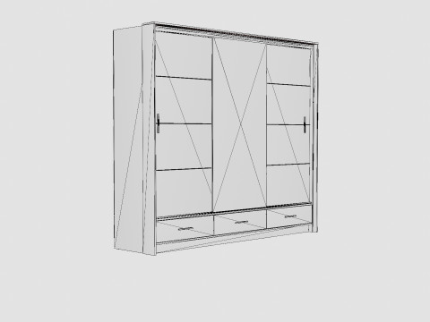 Wardrobe MARSYLIA 255 White Modelo 3D