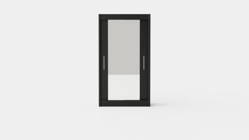 Wardrobe PARIS 120 Black 3D Model .c4d .max .obj .3ds .fbx .stl .blend