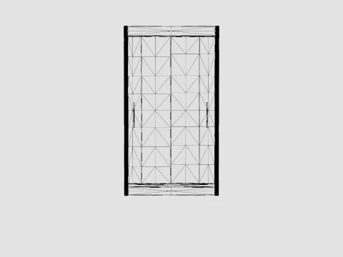 Wardrobe PARIS 120 Black 3D Model