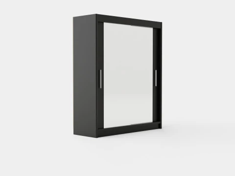 Wardrobe PARIS 180 Black 3D Model
