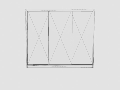Wardrobe PARIS LUX 250 White 3D Model