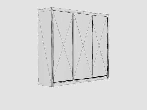 Wardrobe PARIS LUX 250 White 3D Model