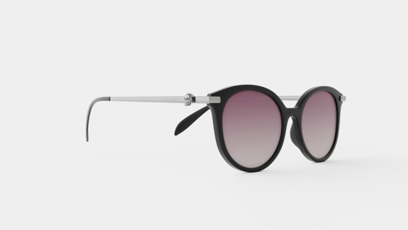 Alexander McQueen - AM0135S 001 5419 Sunglasses 3D Model .c4d .max .obj .3ds .fbx .stl .blend