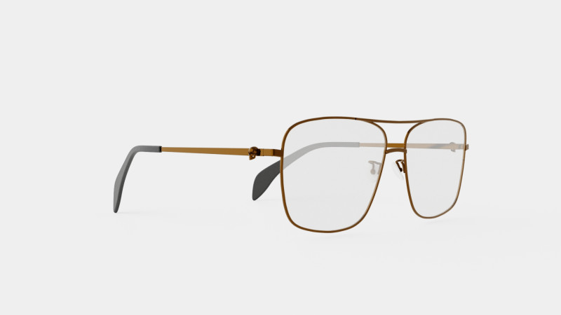 Alexander McQueen - AM0277O 002 5814 Glasses Modèle 3D .c4d .max .obj .3ds .fbx .stl .blend
