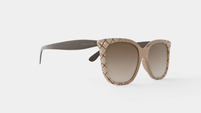 Bottega Veneta - BV0252SA 002 Sunglasses 3D Model .c4d .max .obj .3ds .fbx .stl .blend 
