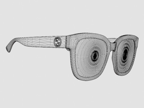 Gucci - GG 0034S 001 Sunglasses 3D Модель
