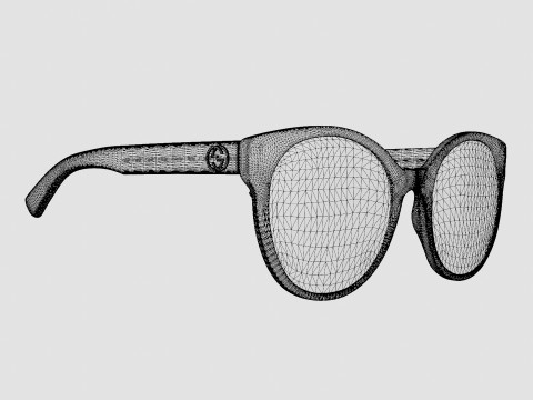 Gucci - GG 0035S 001 Sunglasses 3Dモデル