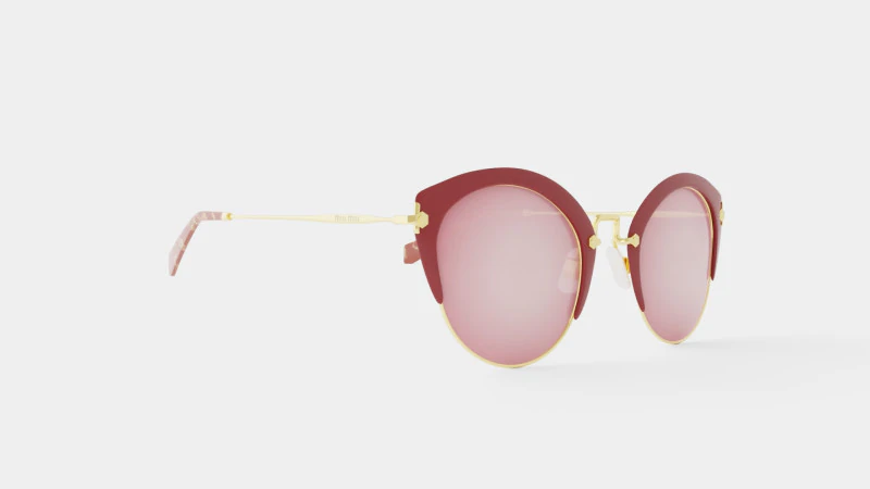 Miu Miu - 0MU 53RS TEP100 Sunglasses 3D Model .c4d .max .obj .3ds .fbx .stl .blend 