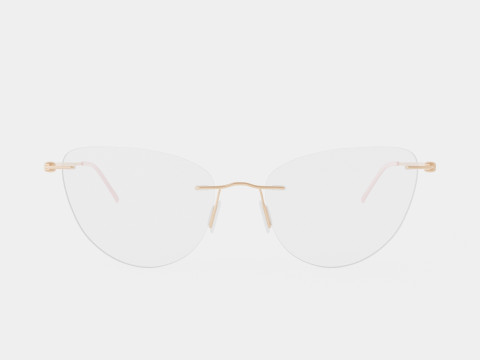 Modo - 4611 Shiny Rose Gold Glasses Model 3D