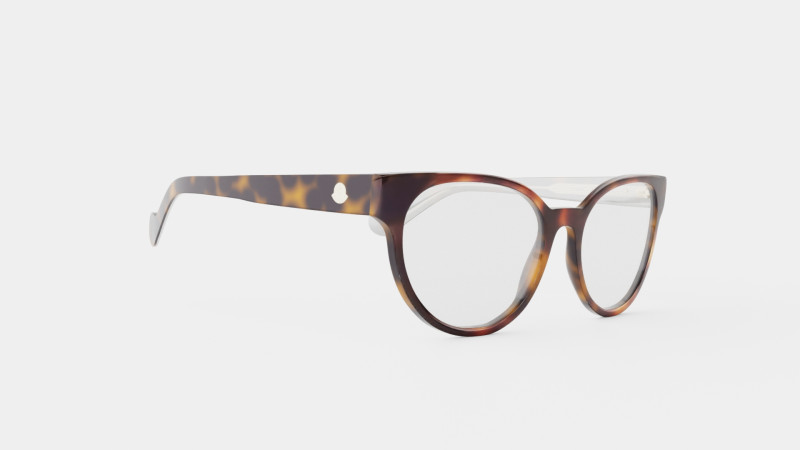 Moncler - ML5086 052 Glasses 3D Модель .c4d .max .obj .3ds .fbx .stl .blend