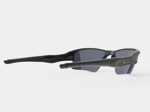 Oakley Flak Jacket XLJ - Black Iridium OO9009 03 Sport Glasses 3D Model
