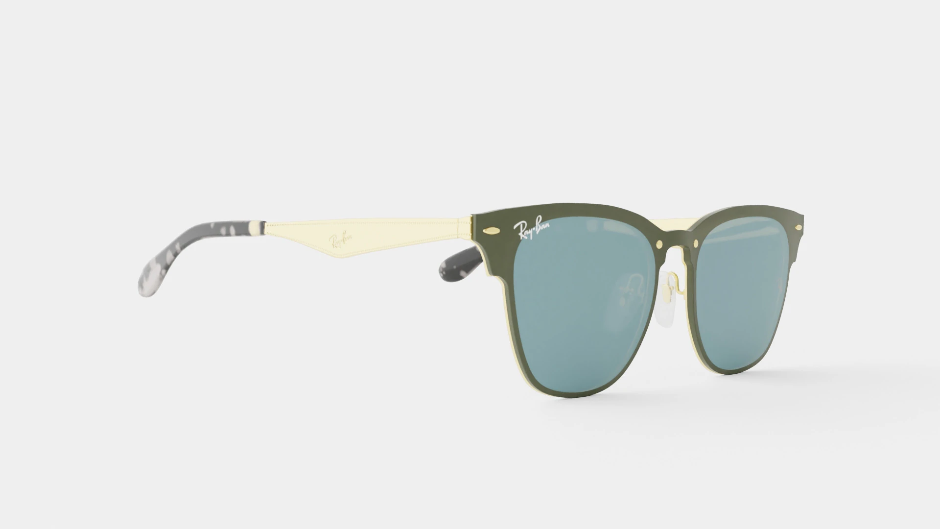Ray-Ban Blaze Clubmaster - RB3576N Sunglasses 3D Model .c4d .max .obj .3ds .fbx .stl .blend 