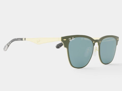 Ray-Ban Blaze Clubmaster - Kacamata Hitam RB3576N Model 3D